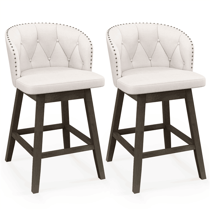 KOMFOTT Counter Height Fabric Upholstered Bar Stools Set of 2