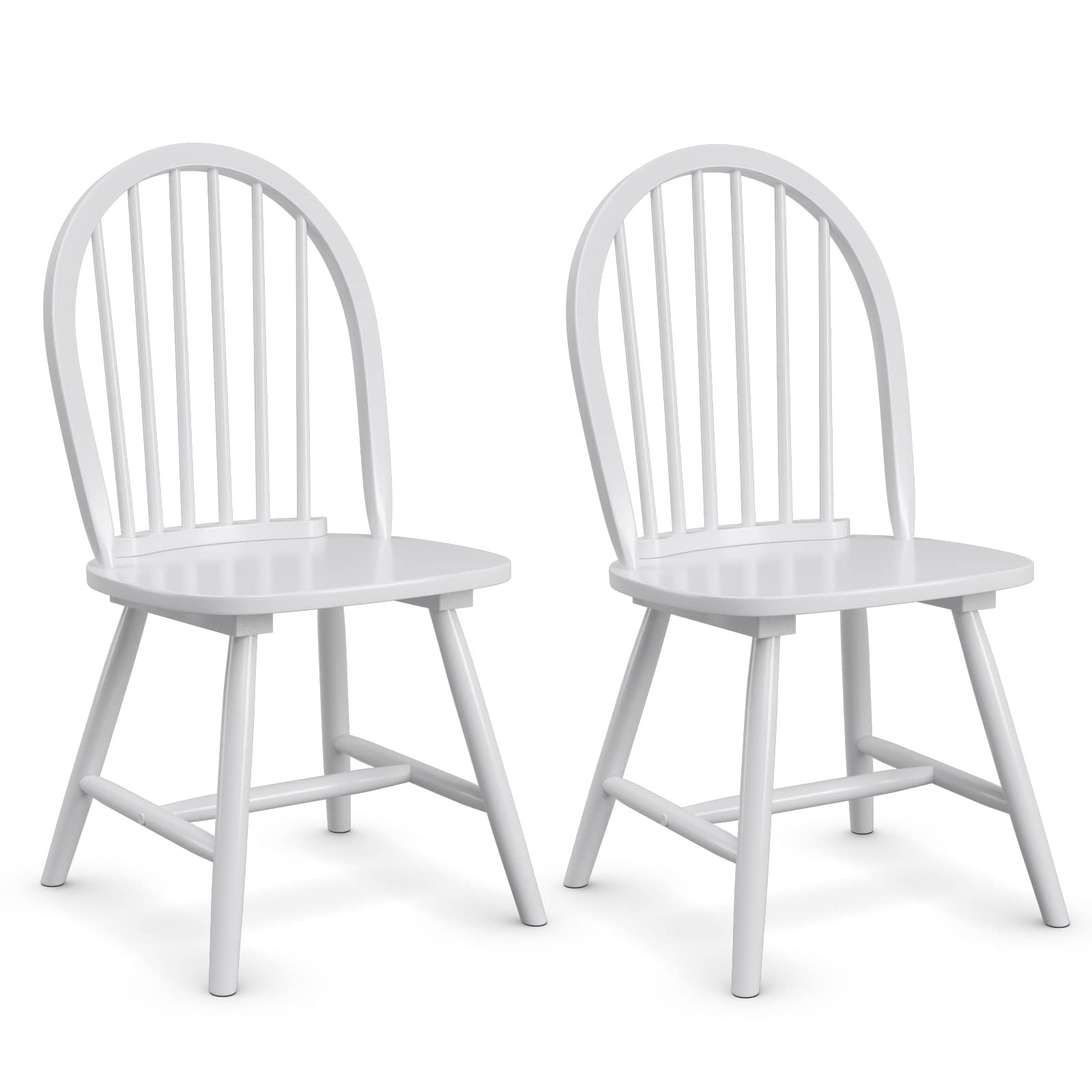 KOMFOTT Set of 2/4 Wood Dining Chairs, French Country Armless Spindle Back Dining Chairs