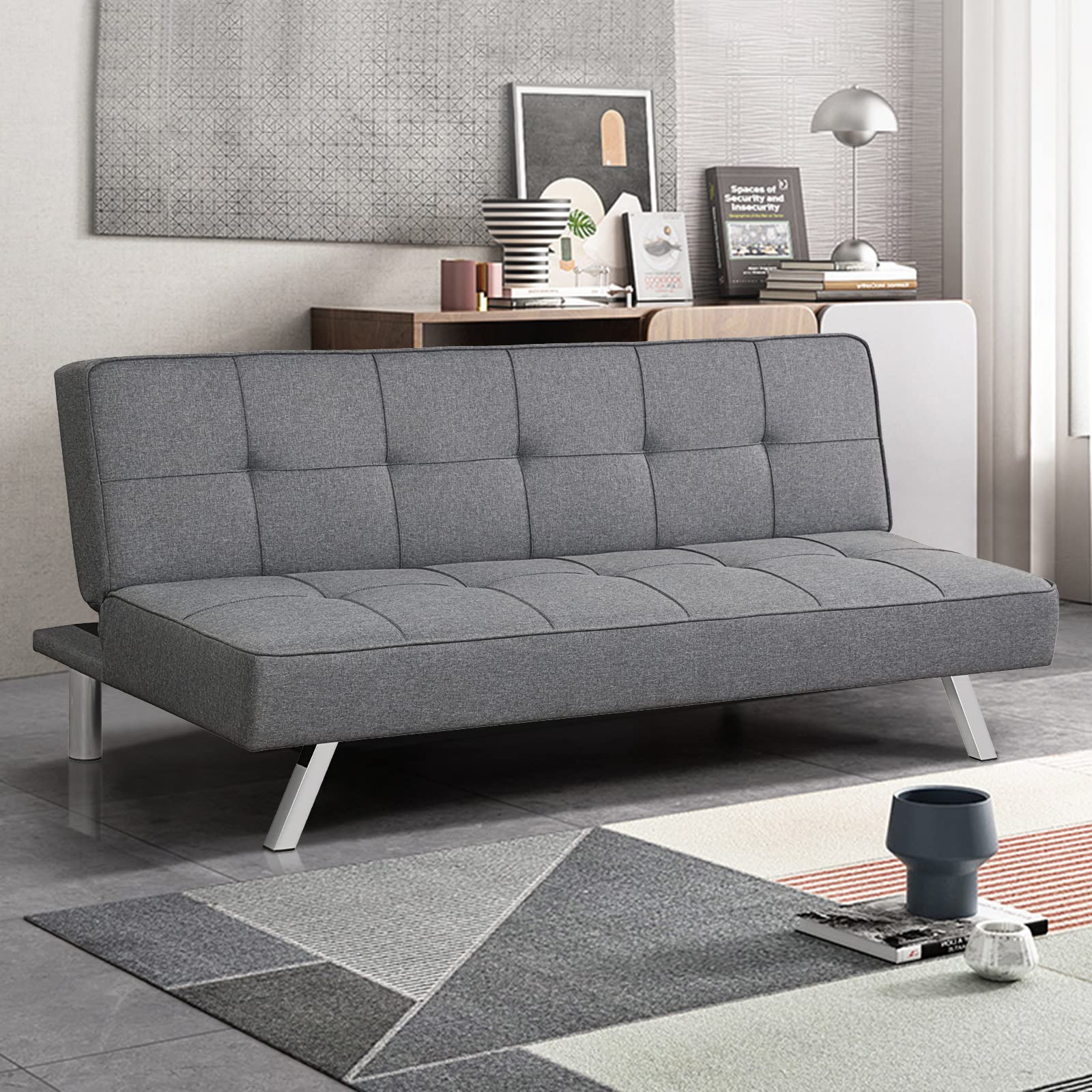 KOMFOTT 3 Seater Convertible Sofa Bed with 3 Adjustable Angles