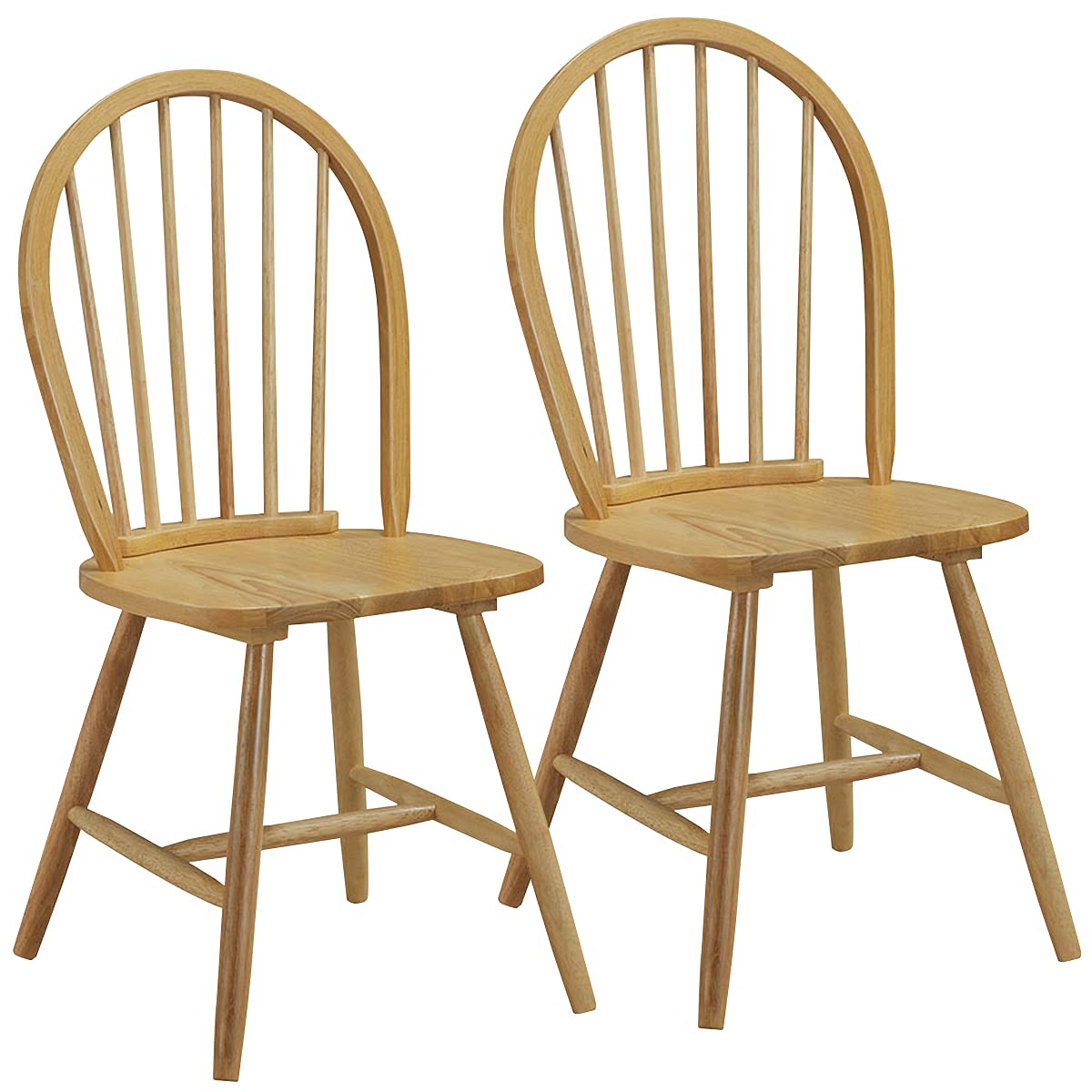 KOMFOTT Set of 2/4 Wood Dining Chairs, French Country Armless Spindle Back Dining Chairs