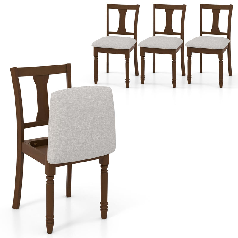 KOMFOTT Wood Dining Chairs Set of 2/4, Armless Wooden Dining Side Chairs with Solid Acacia Wood Frame