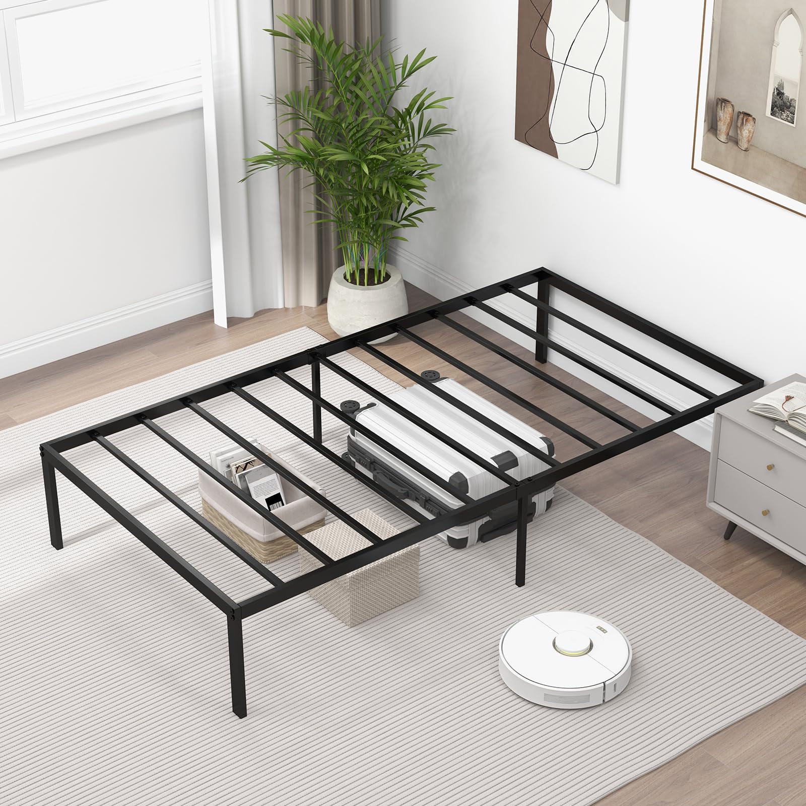 KOMFOTT 14-Inch Twin Size Metal Platform Bed Frame