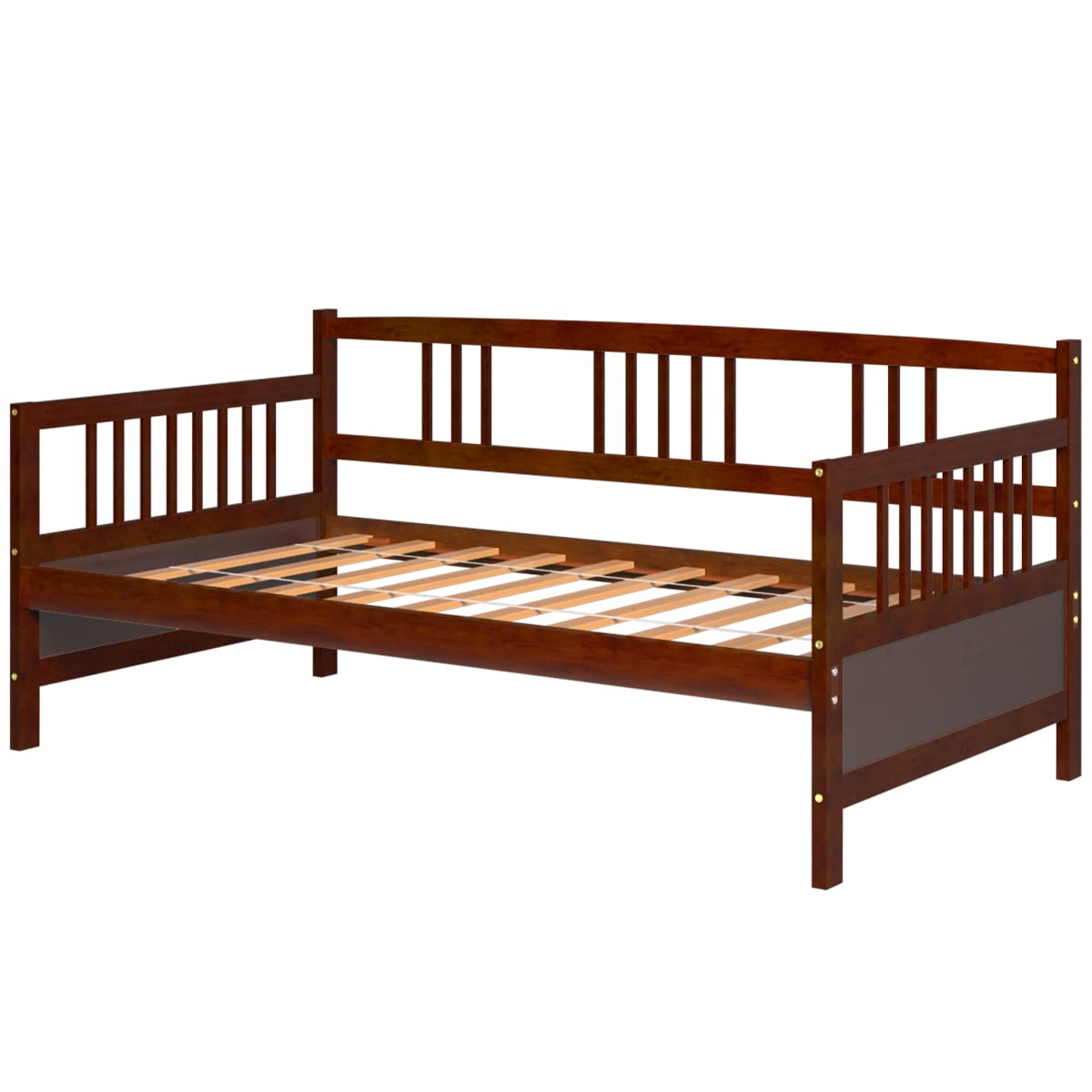 KOMFOTT Twin Size Wood Daybed with Rails & Wood Slat Support