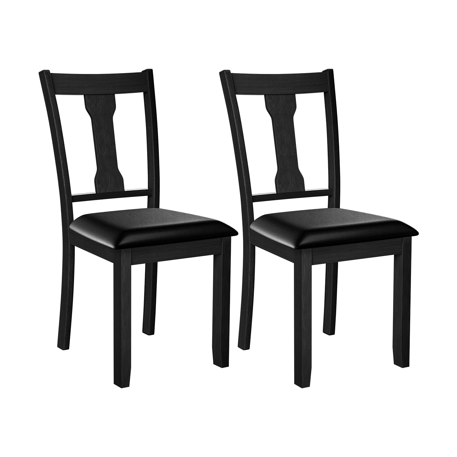 KOMFOTT Set of 2/4 Dining Chairs, Upholstered High Back Kitchen Chairs w/Rubber Wood Frame