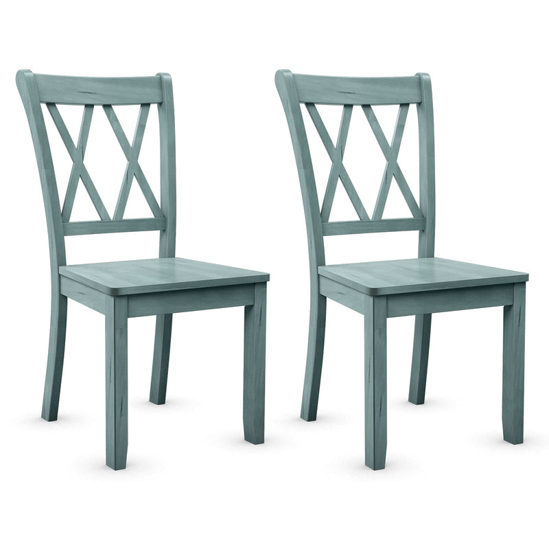 KOMFOTT Set of 2 Dining Chairs, Rubber Wood Dining Room Chair, Farmhouse Dining Side Chairs