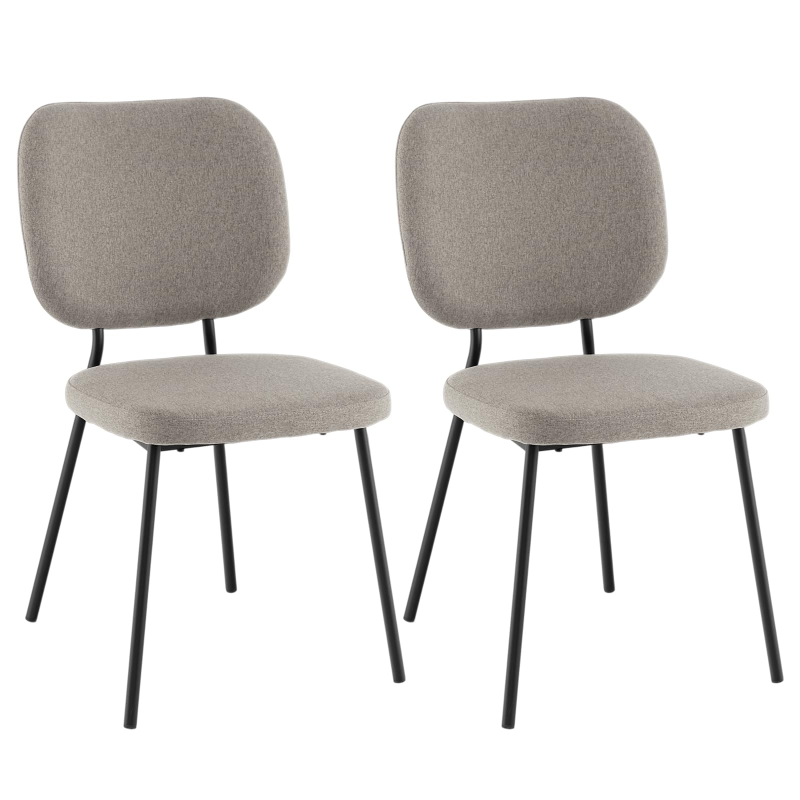 KOMFOTT Modern Fabric Dining Chair Set of 2/4, Padded Kitchen Chair with Linen Fabric, Sturdy Metal Legs