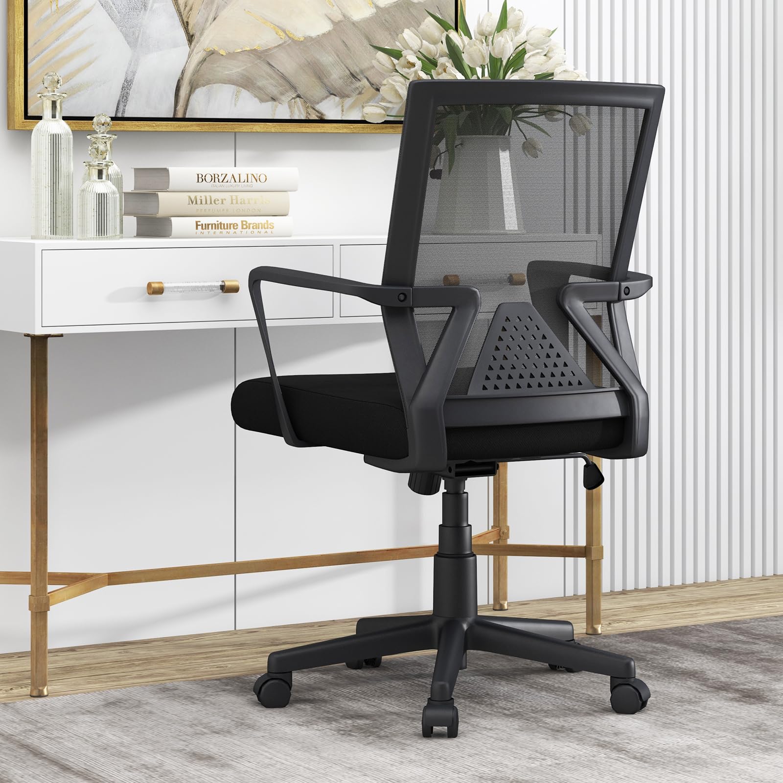 KOMFOTT Ergonomic Mesh Office Chair with Wheels and Armrests