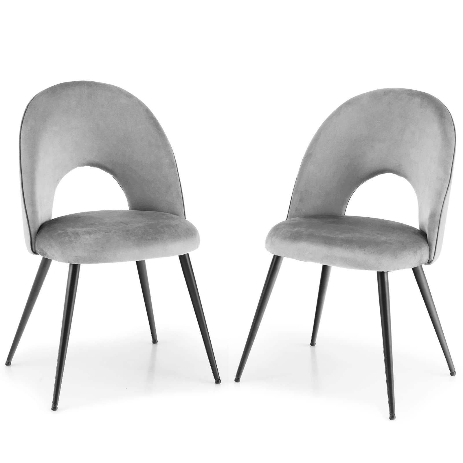 KOMFOTT Velvet Dining Chairs Set of 2/4 - Modern Mid-Century Vanity Chair with Meat Legs