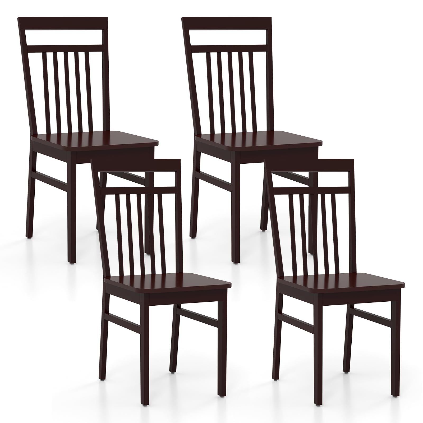 KOMFOTT Wood Dining Chairs Set of 2, Kitchen Chairs with Solid Wood Frame