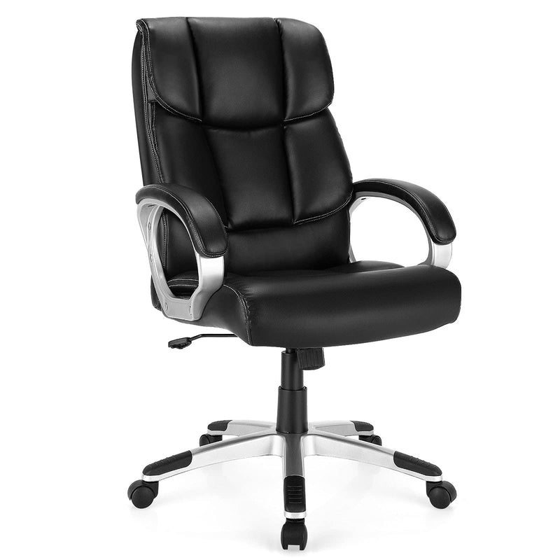 KOMFOTT Executive Office Chair, Leather High Back Managerial Chair, Big and Tall Desk Chair with Soft Padded Armrest