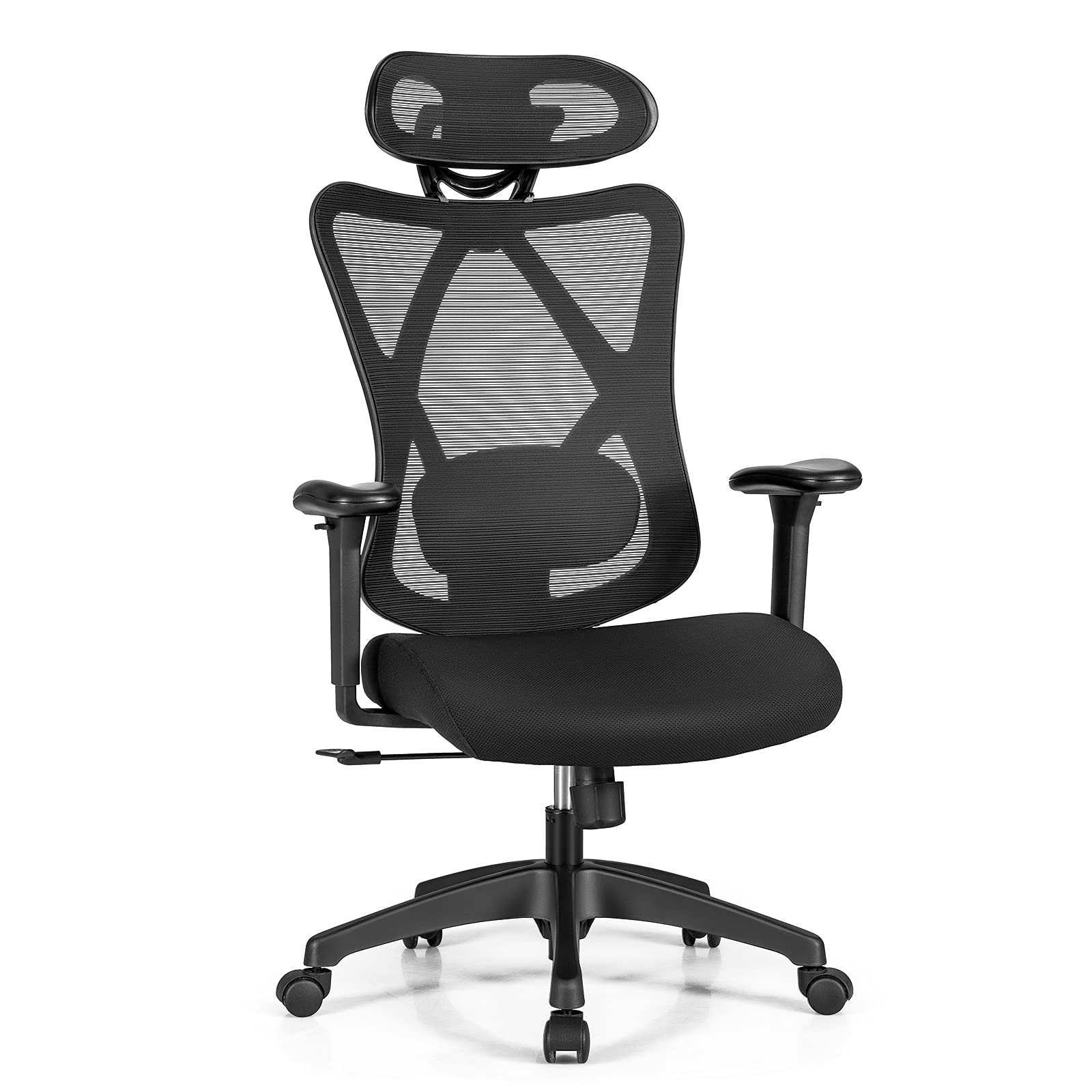 KOMFOTT Ergonomic Office Chair with Adjustable Lumbar Support, Armrests and Headrest