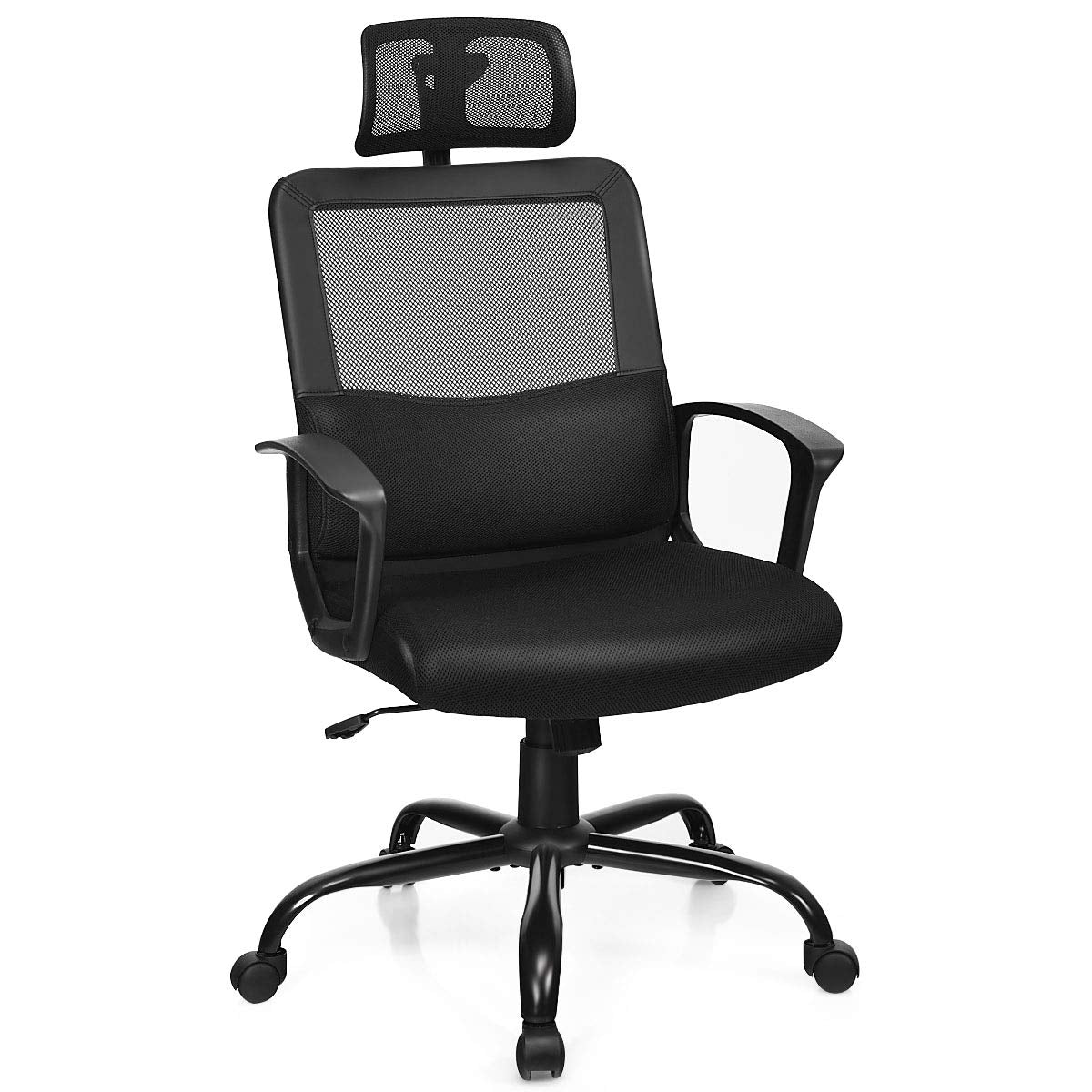 KOMFOTT Mesh Office Chair, Ergonomic High Back Computer Desk Chair with Adjustable Headrest & Lumbar Support