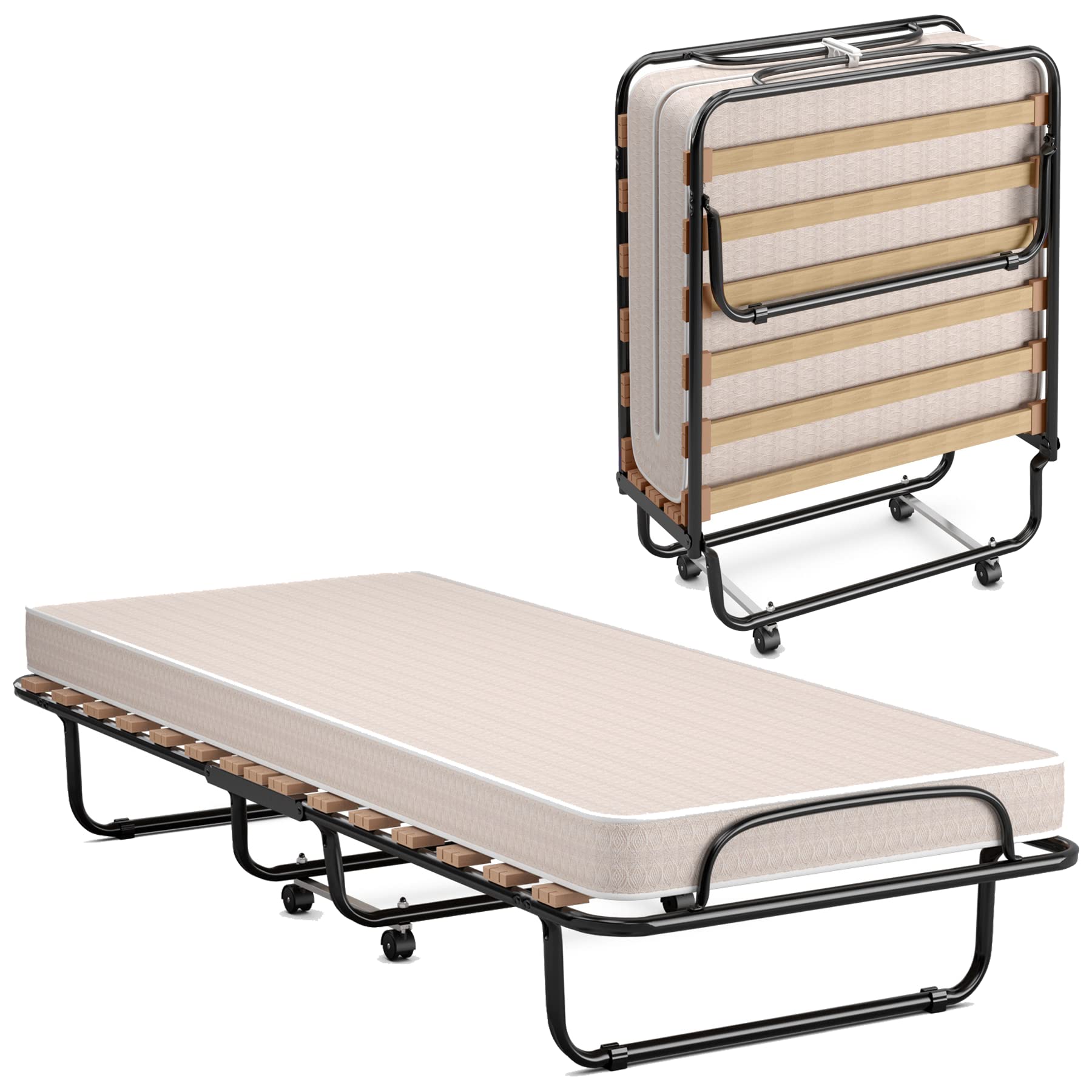 KOMFOTT Folding Rollaway Bed with Mattress