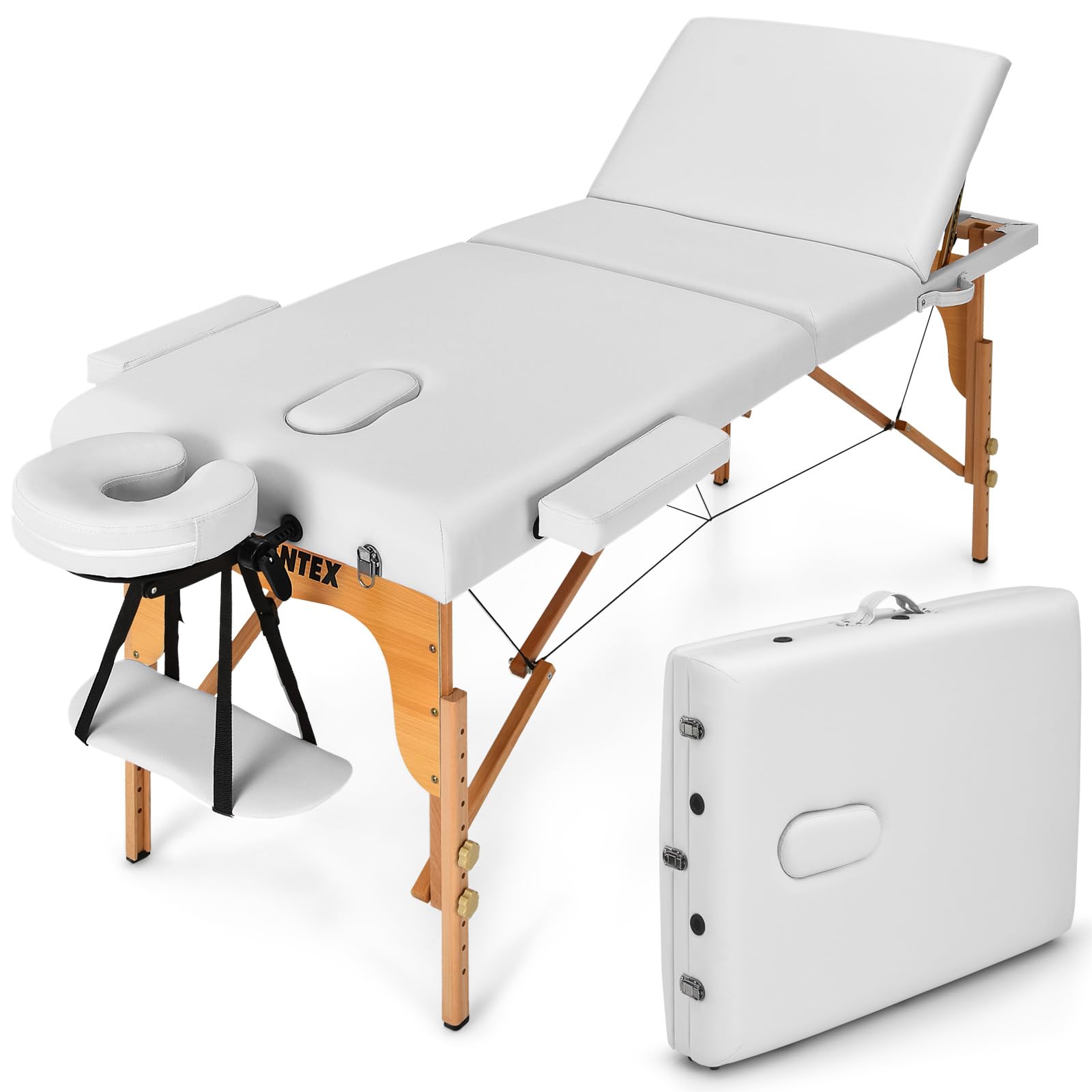 KOMFOTT Portable 3 Sections 84inch Folding Massage Table with Carry Case