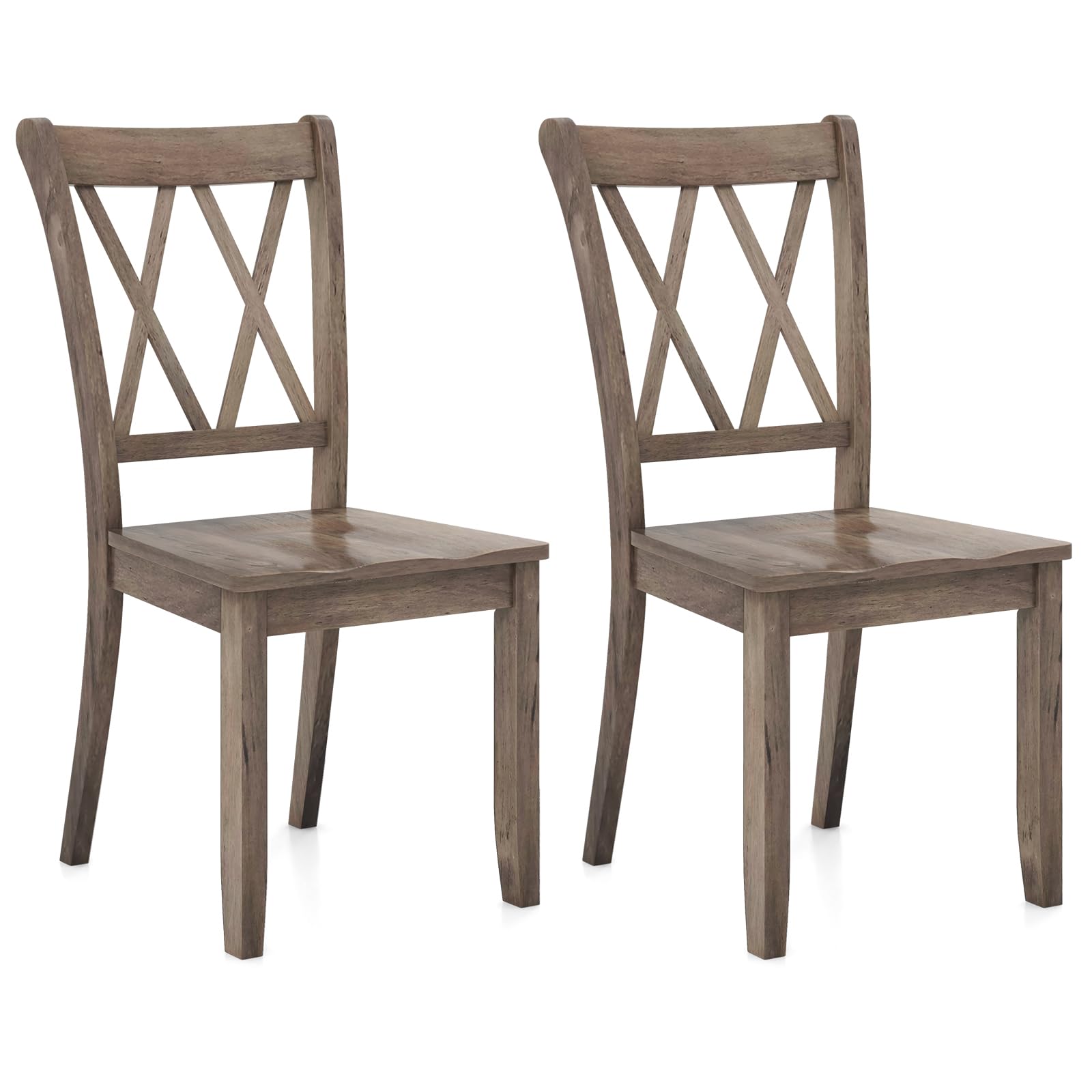 KOMFOTT Set of 2/4 Dining Chairs, Rubber Wood Dining Room Chair, Farmhouse Dining Side Chairs