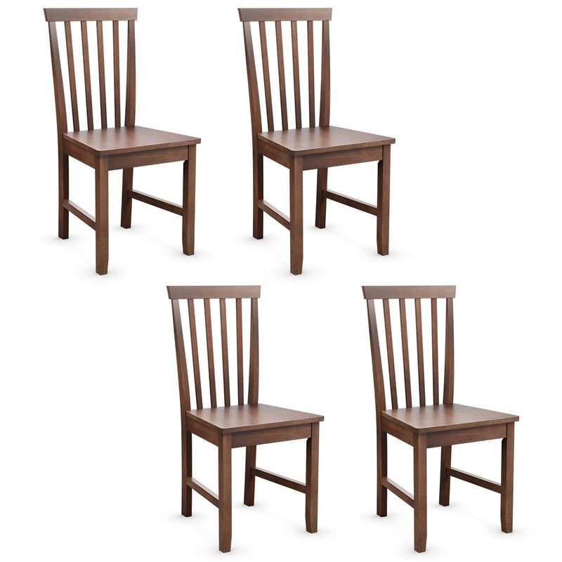 KOMFOTT Wood Dining Chair Set of 2/4, Farmhouse Wooden Dining Side Chair with High Slat Back, Rubber Wood Legs