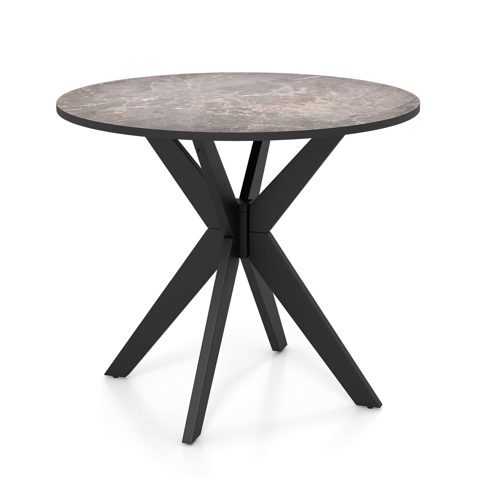 KOMFOTT 36 Inch Round Wood Dining Table with Intersecting Pedestal Base