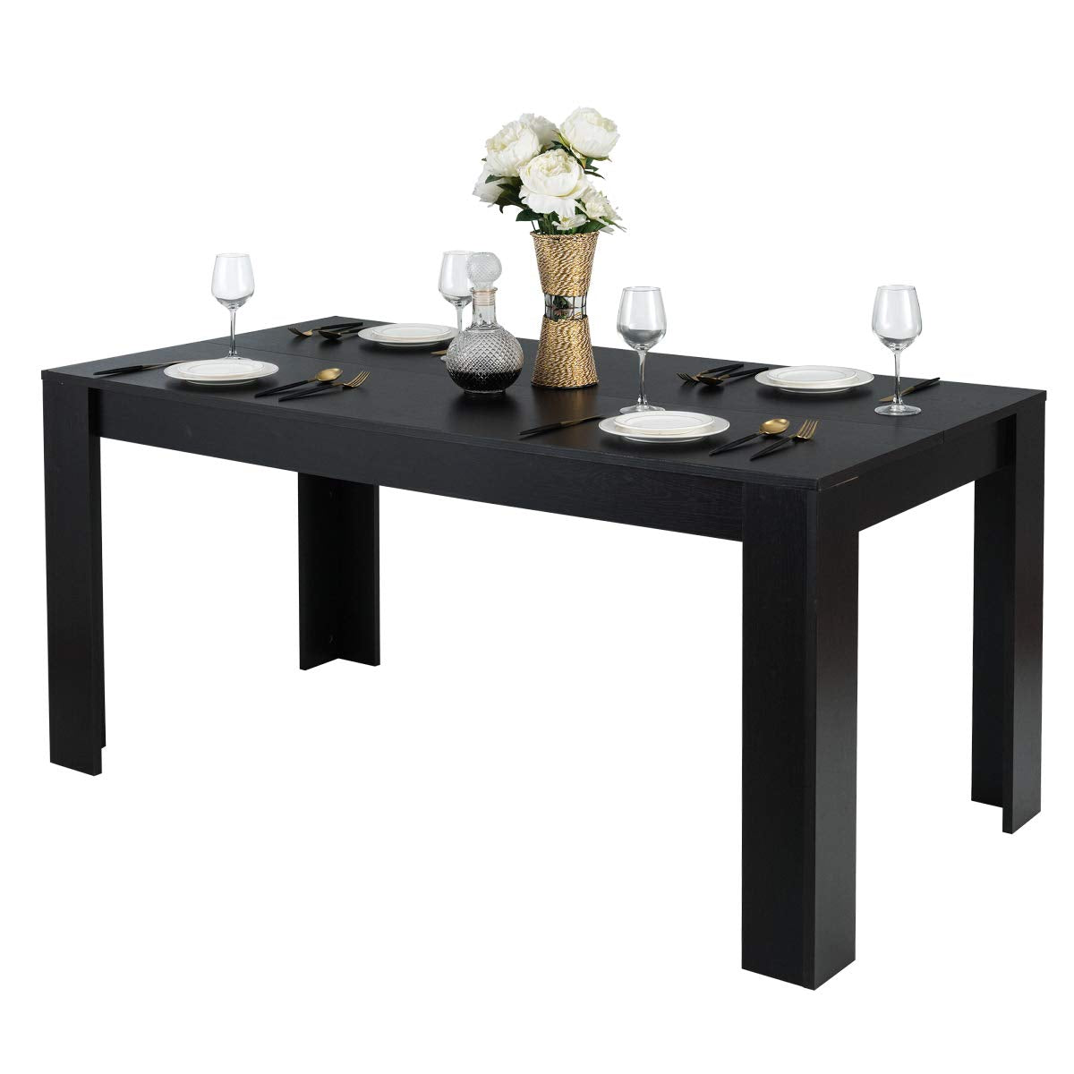 KOMFOTT Dining Table for 6, Wood Rectangular Table, 63" L x 31.5" W x 30" H Large Farmhouse Center Table