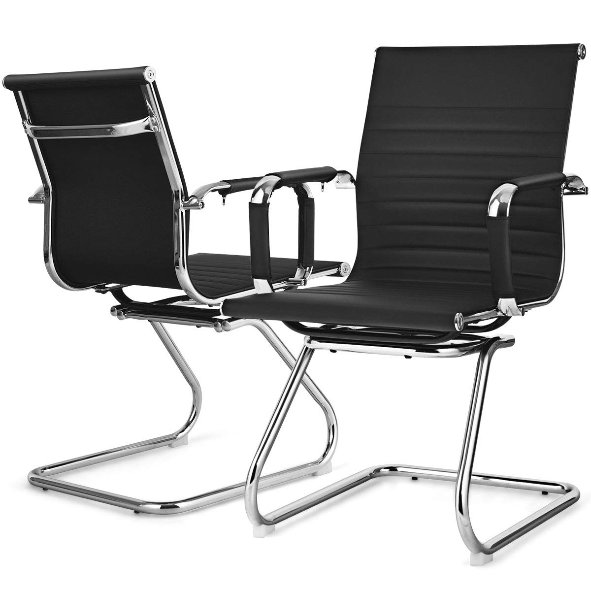 KOMFOTT Office Reception Chairs- Guest Chairs, Conference Chair with Arm, Anti-Slip Foot Pads