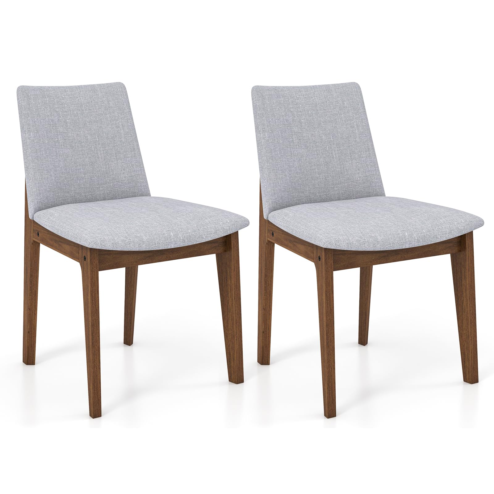 KOMFOTT Upholstered Dining Chairs Set of 2/4 with Rubber Wood Frame, Padded Cushions, High Curved Back