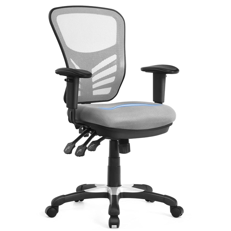 KOMFOTT Mid-Back Managers Mesh Office Chair with Height Adjustable Backrest & Armrest, Seat Tilt Adjustment