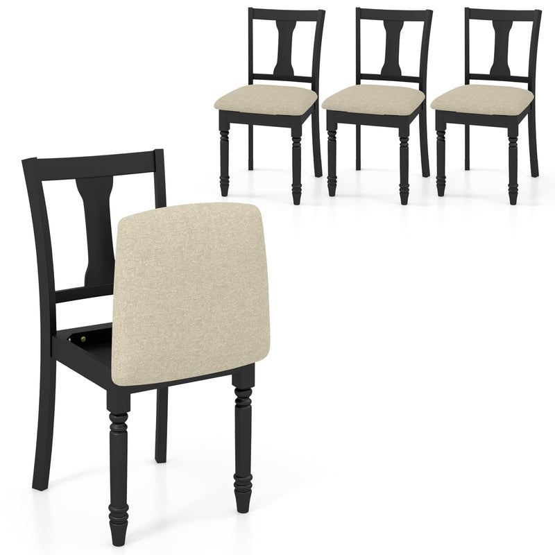 KOMFOTT Wood Dining Chairs Set of 2/4, Armless Wooden Dining Side Chairs with Solid Acacia Wood Frame