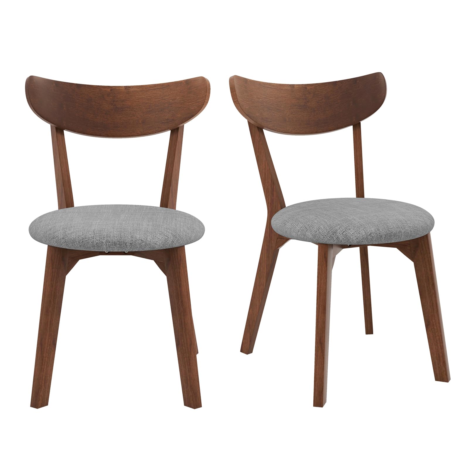 KOMFOTT Dining Chairs Set of 2, Mid-Century Modern Kitchen & Dining Chairs with Curved Back and Cushioned Seat