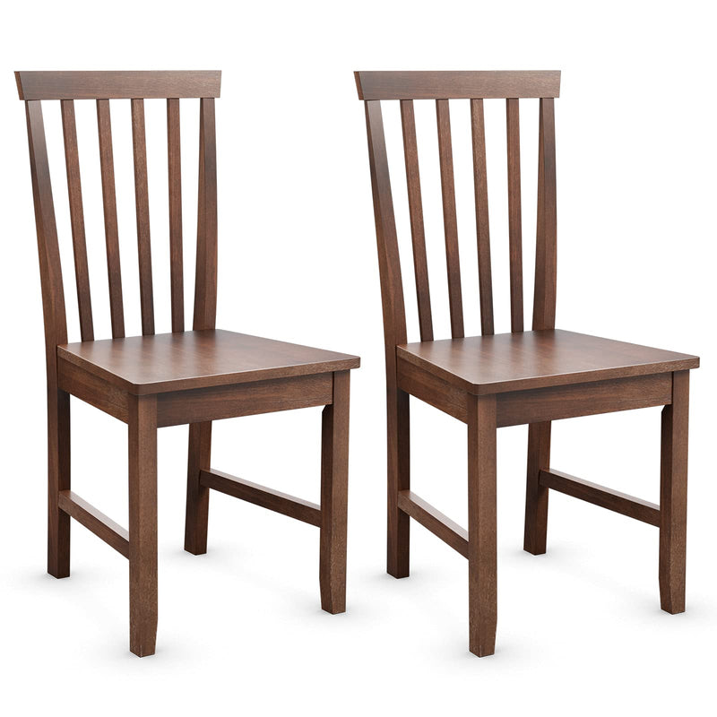 KOMFOTT Wood Dining Chair Set of 2/4, Farmhouse Wooden Dining Side Chair with High Slat Back, Rubber Wood Legs