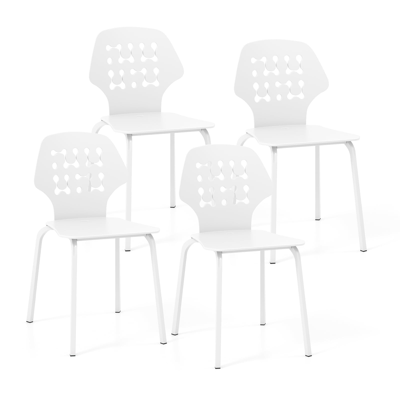 KOMFOTT Modern Dining Chairs Set of 4, Modern Kitchen Chair with Hollowed Backrest