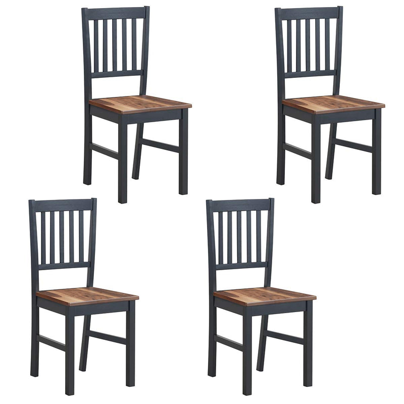 KOMFOTT Wooden Dining Chairs Set of 4, Farmhouse Kitchen Chair with Rubber Wood Legs