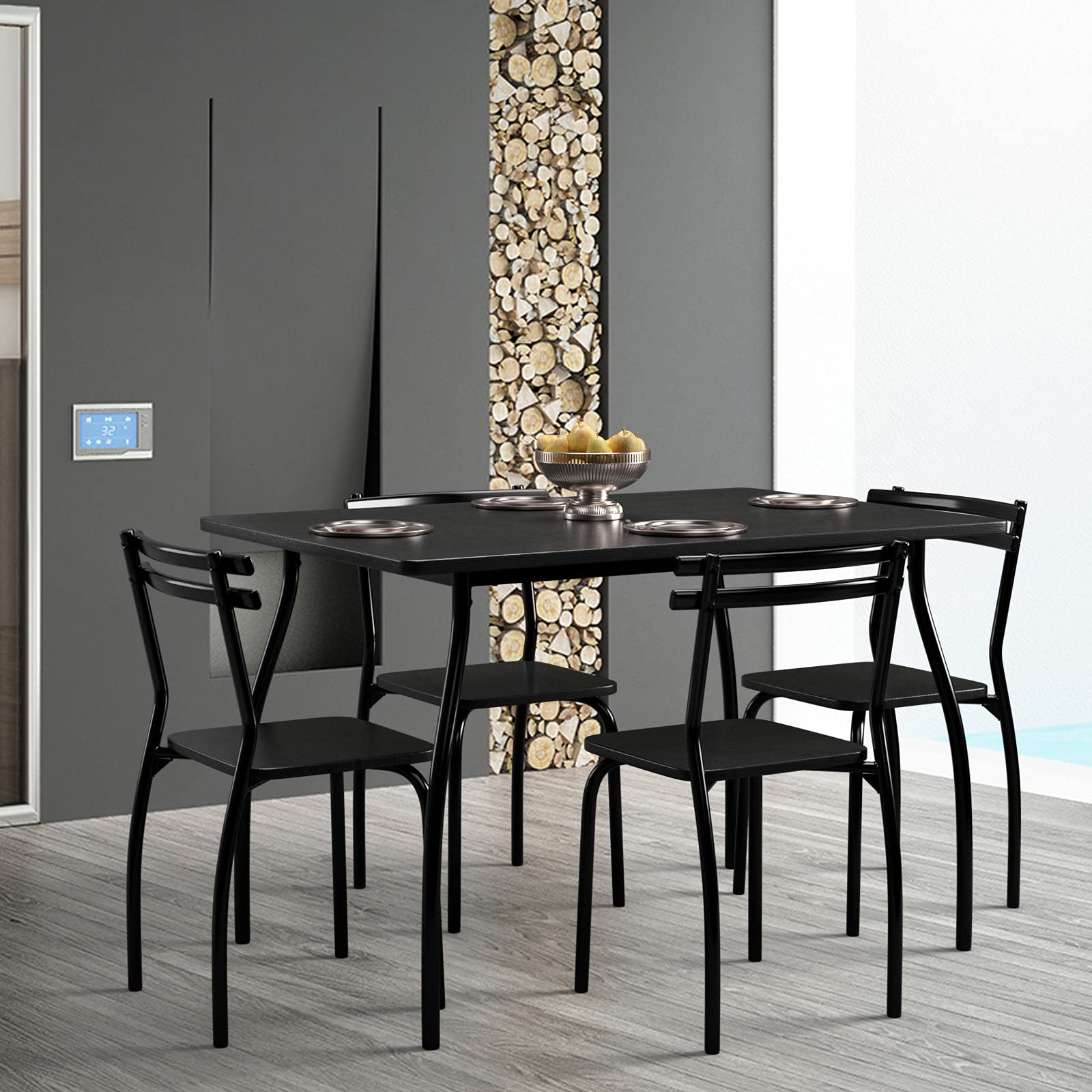 KOMFOTT 5 Piece Dining Table Set and 4 Chairs, Home Kitchen Room Breakfast Furniture