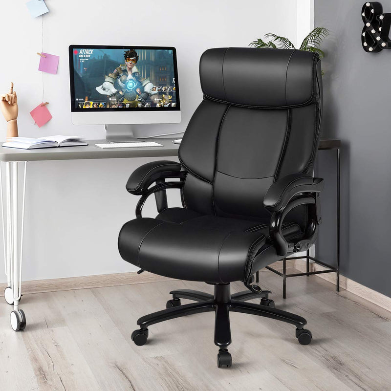 KOMFOTT Big and Tall Office Chair, Massage Executive Office Chair w/ 6 Vibrating Points