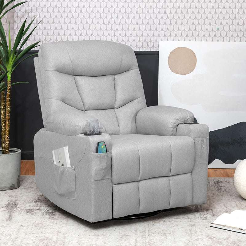 Swivel Rocker Recliner Chairs with Massage and Heating