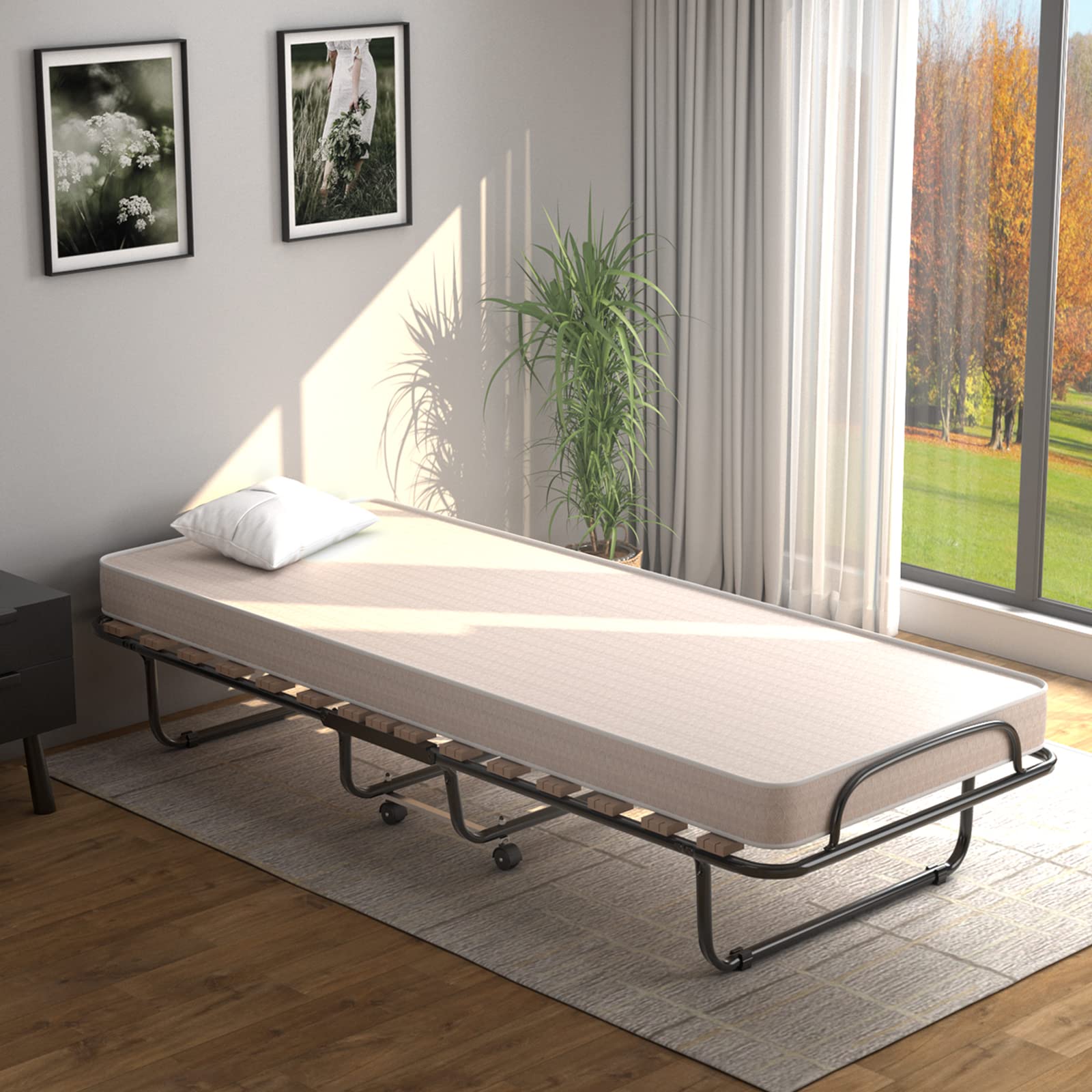 KOMFOTT Folding Rollaway Bed with Mattress