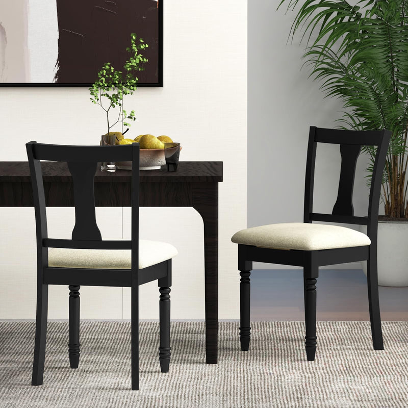 KOMFOTT Wood Dining Chairs Set of 2/4, Armless Wooden Dining Side Chairs with Solid Acacia Wood Frame