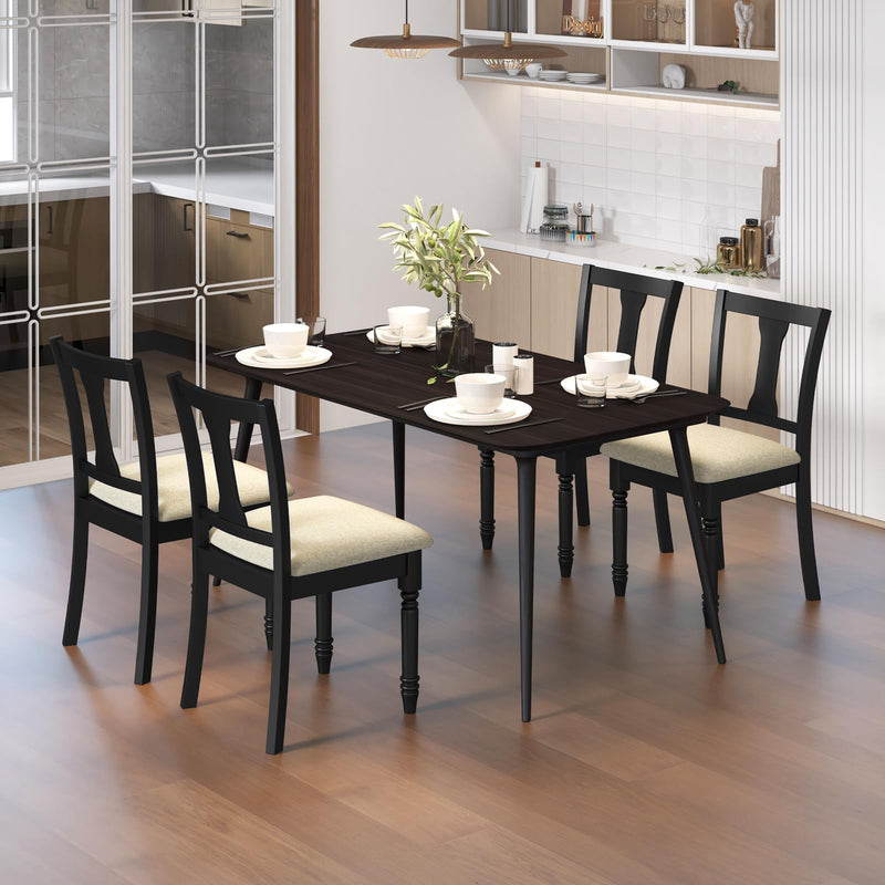 KOMFOTT Wood Dining Chairs Set of 2/4, Armless Wooden Dining Side Chairs with Solid Acacia Wood Frame