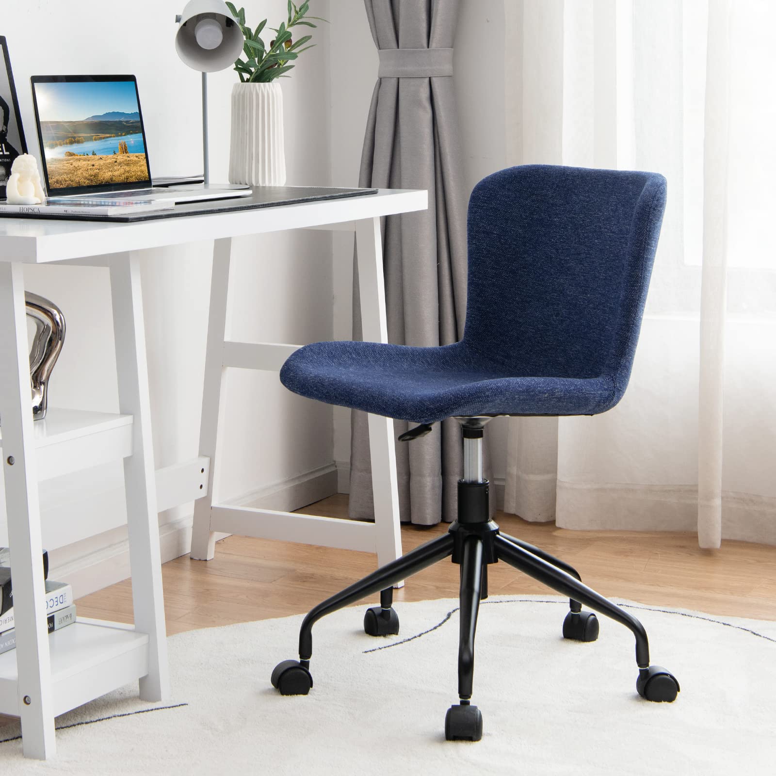 KOMFOTT Home Office Chair with Wheels, Mid-Back Swivel Computer Chair