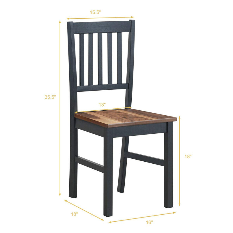 KOMFOTT Wooden Dining Chairs Set of 4, Farmhouse Kitchen Chair with Rubber Wood Legs