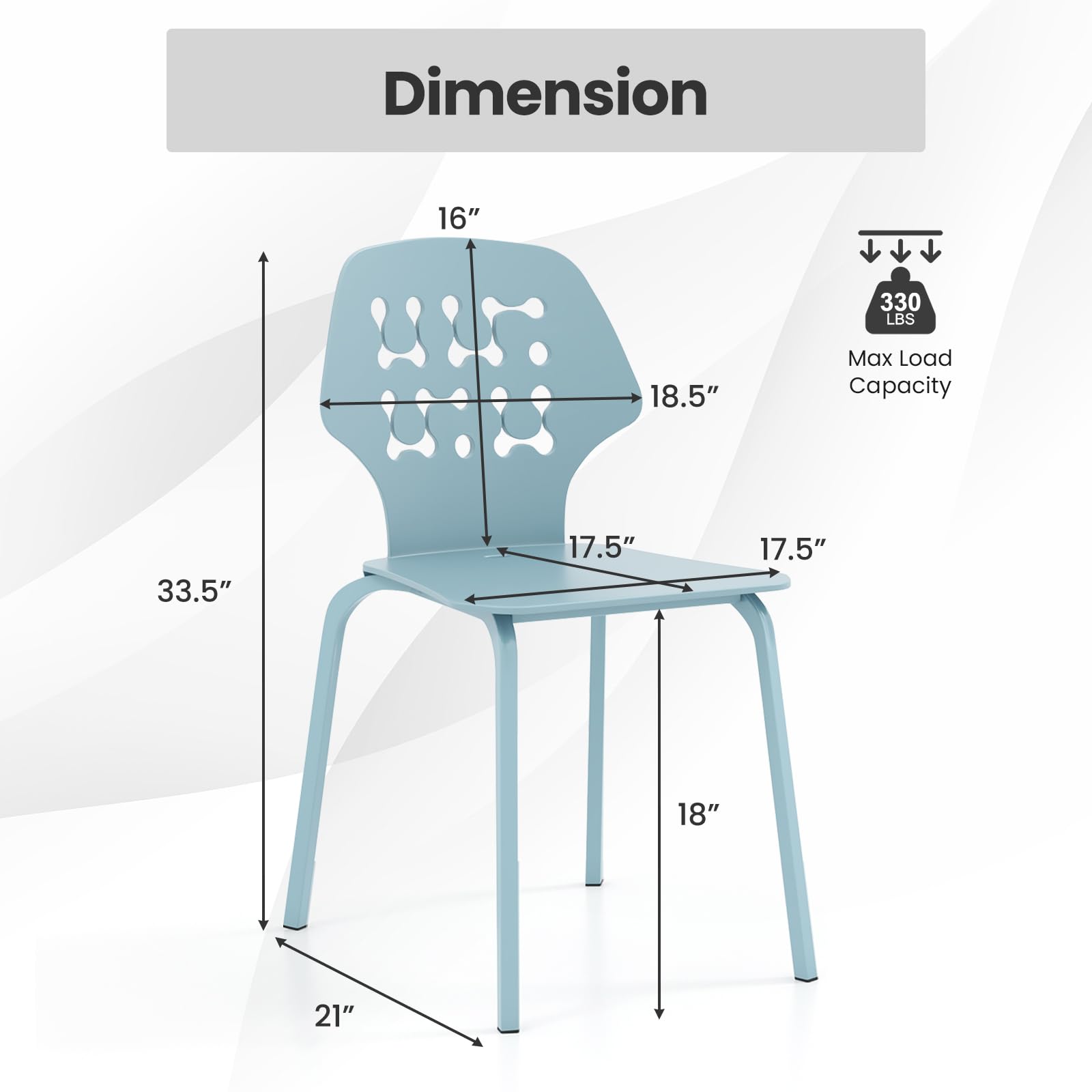 KOMFOTT Modern Dining Chairs Set of 4, Modern Kitchen Chair with Hollowed Backrest