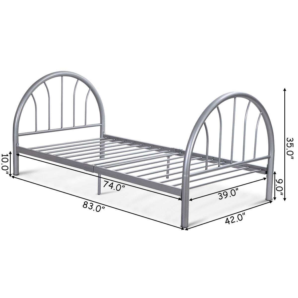 KOMFOTT 83"x42"x35" Twin Size Metal Bed Platform Bed Frame