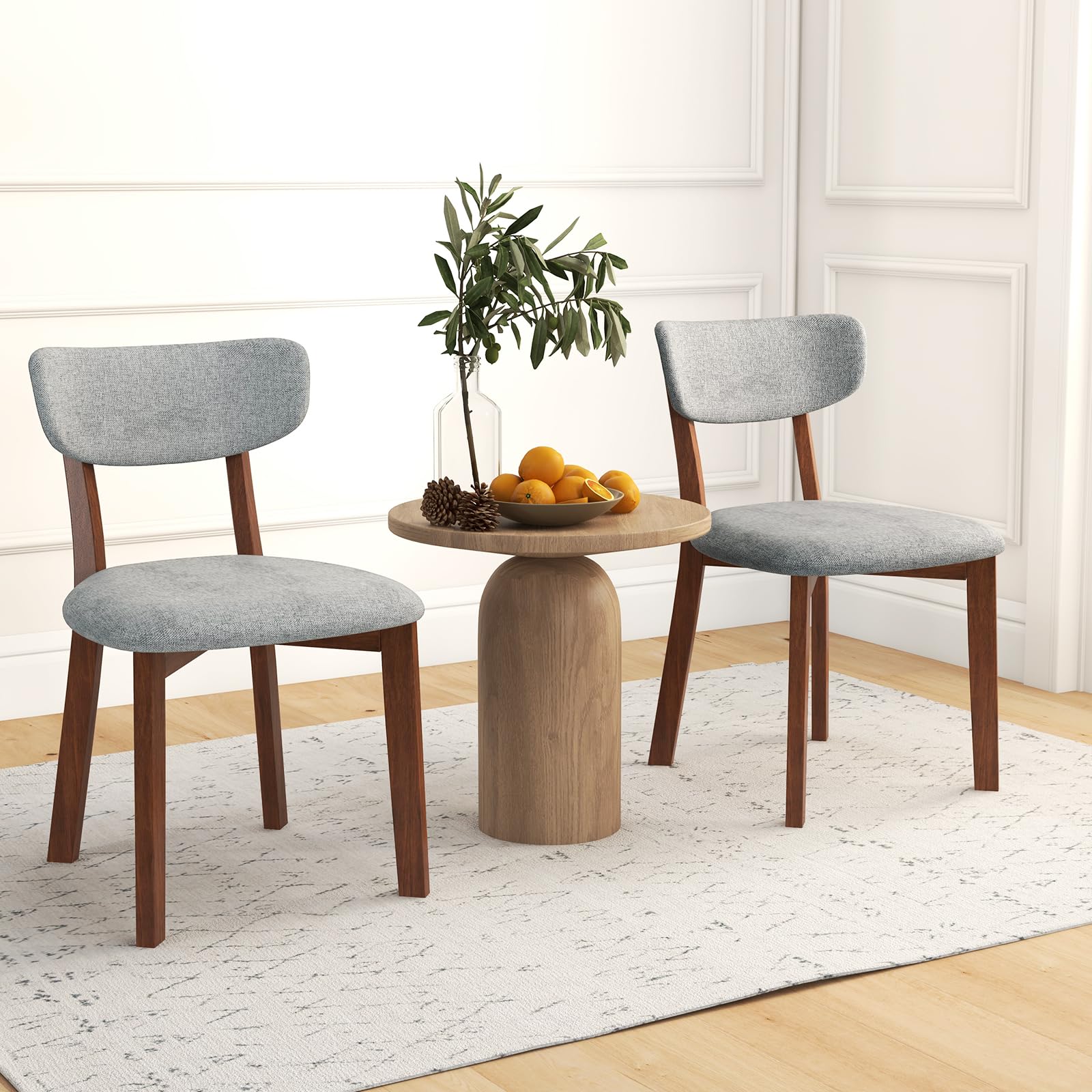 KOMFOTT Dining Chairs Set of 2/4, Upholstered Mid-Back Kitchen Chairs