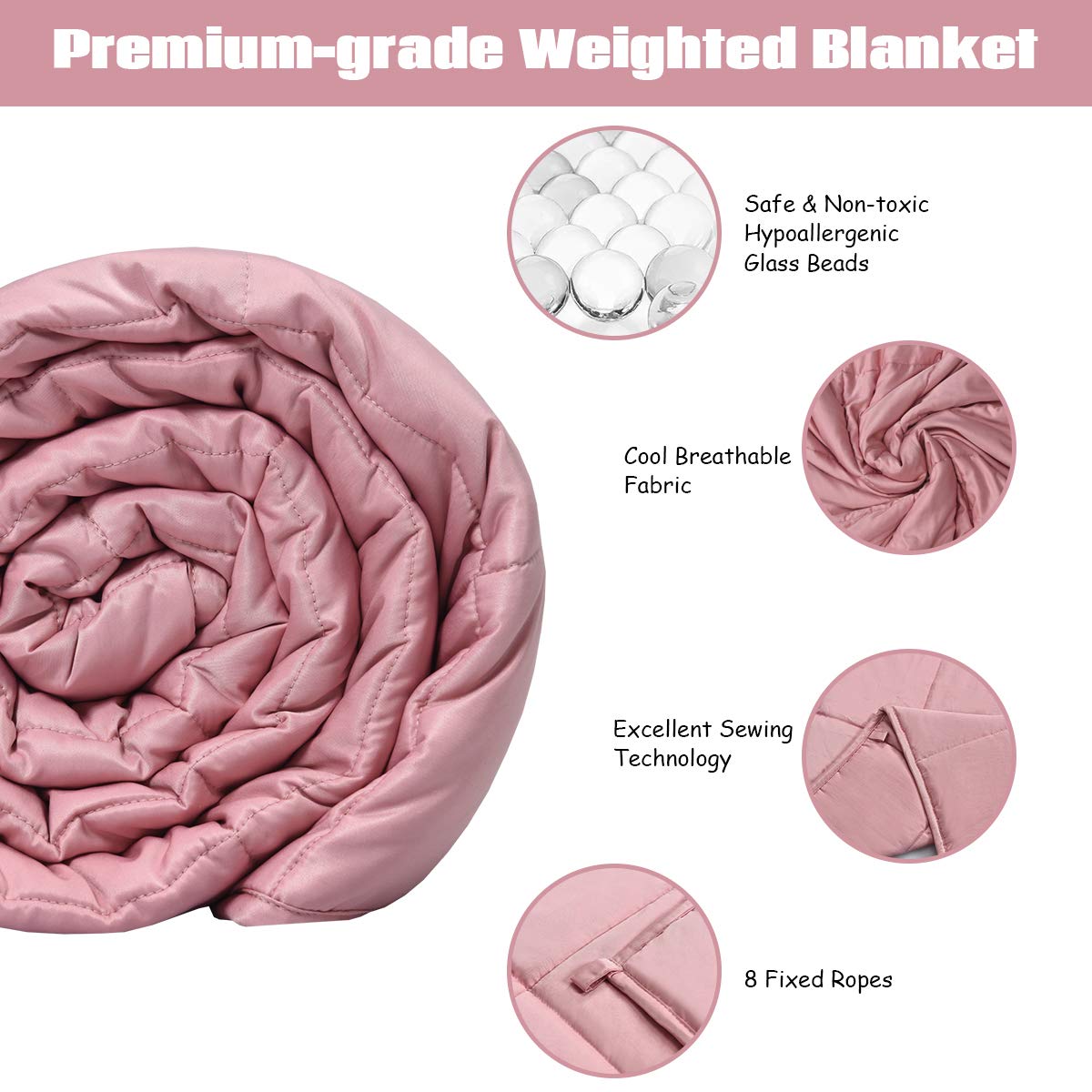 KOMFOTT Cooling Weighted Blanket for Kids/Adults, Premium Heavy Blankets for Quality Sleep