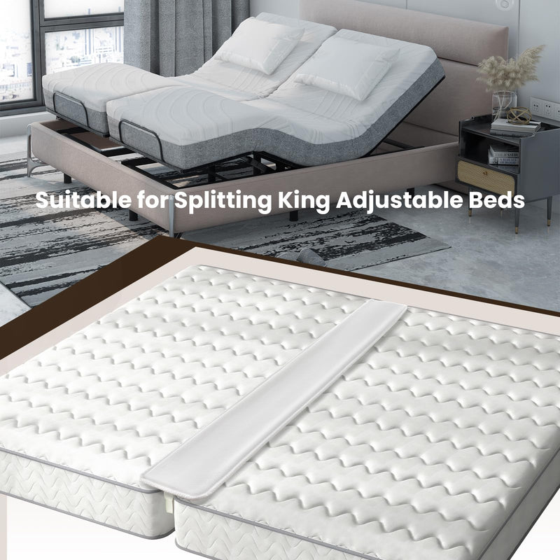 KOMFOTT 75” X 9” Bed Bridge, Twin to King Converter Kit, Adjustable Bed Mattress Connector with Strap