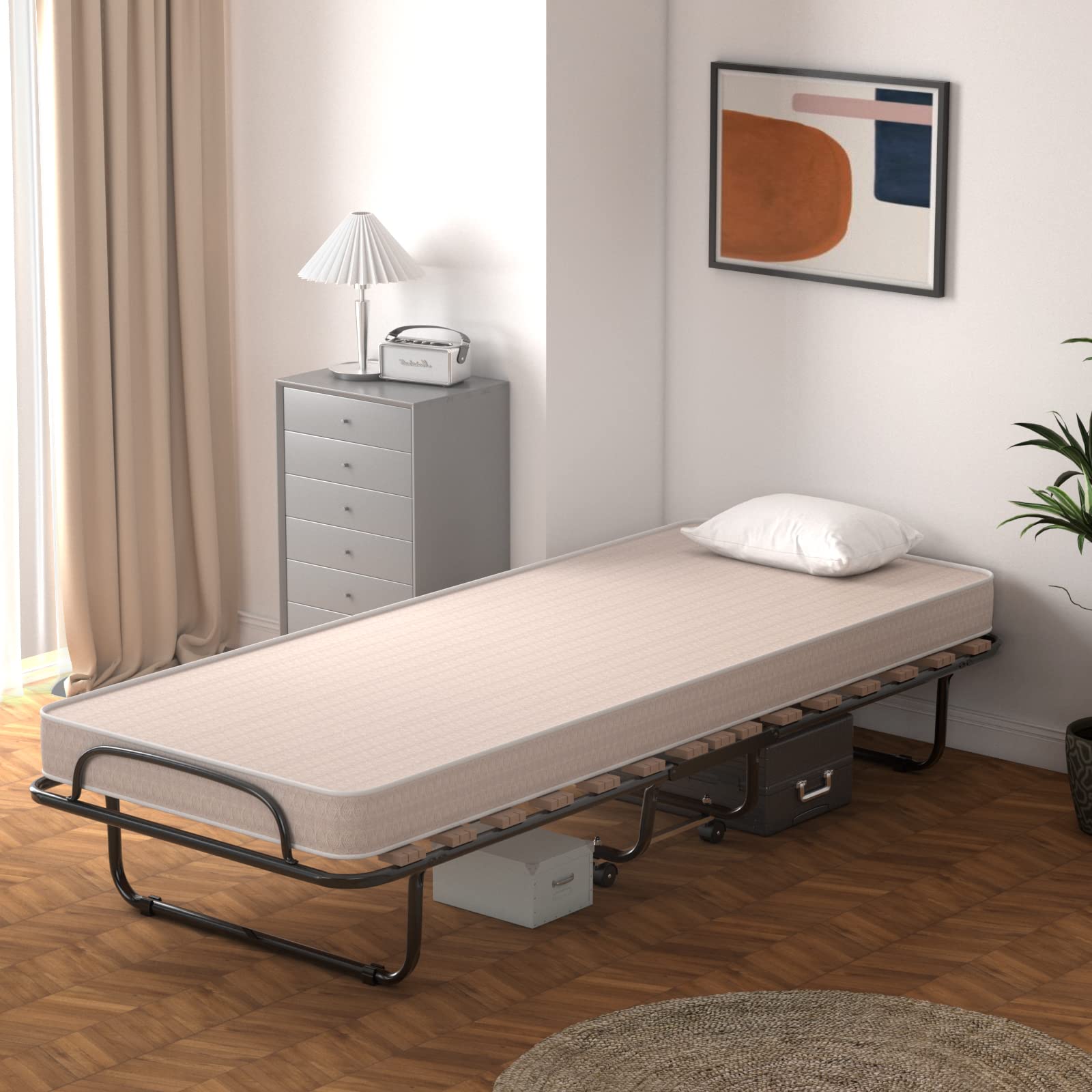 KOMFOTT Folding Rollaway Bed with Mattress