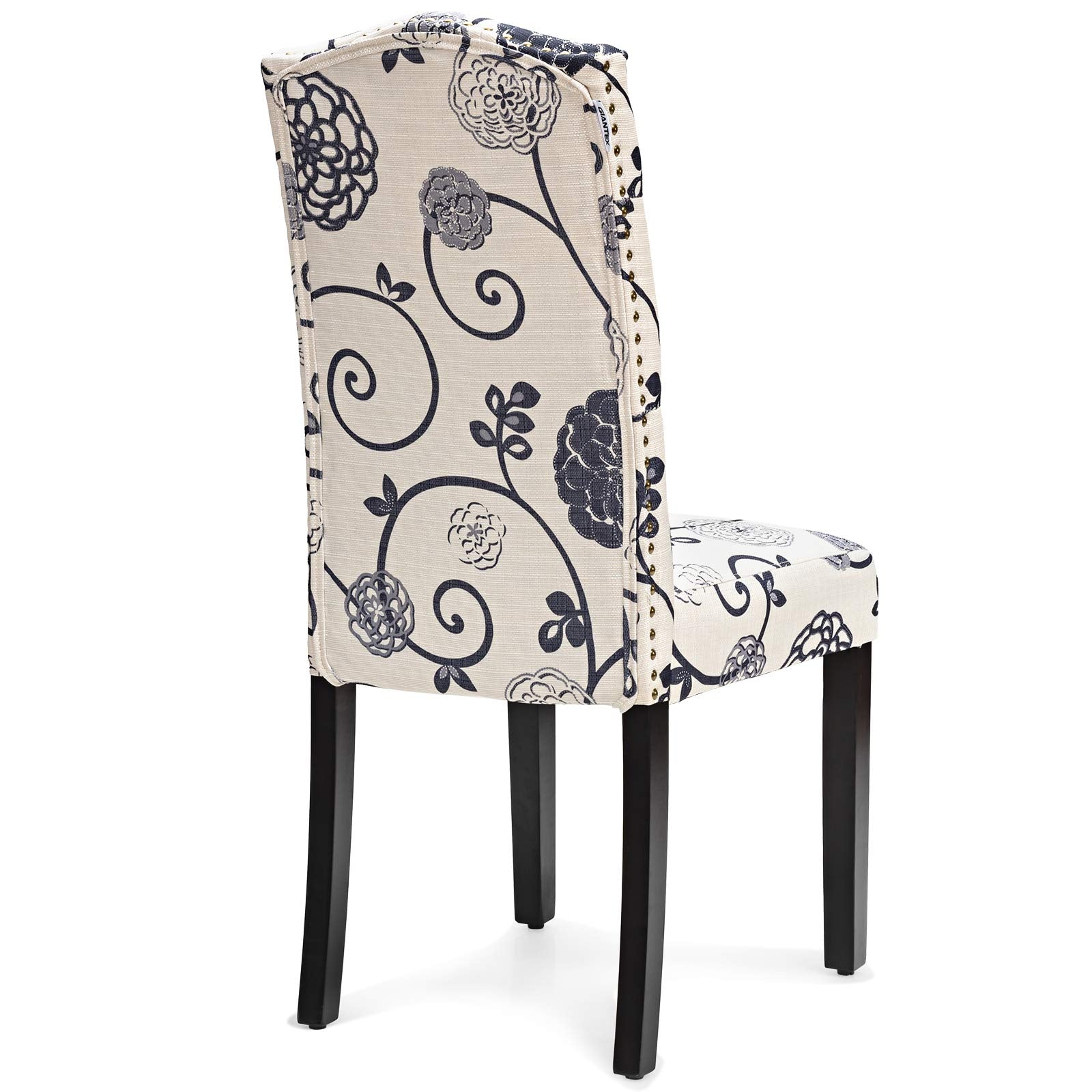 KOMFOTT Set of 2/4 Tufted Fabric Dining Chairs with Padded Seat and Tall Backrest