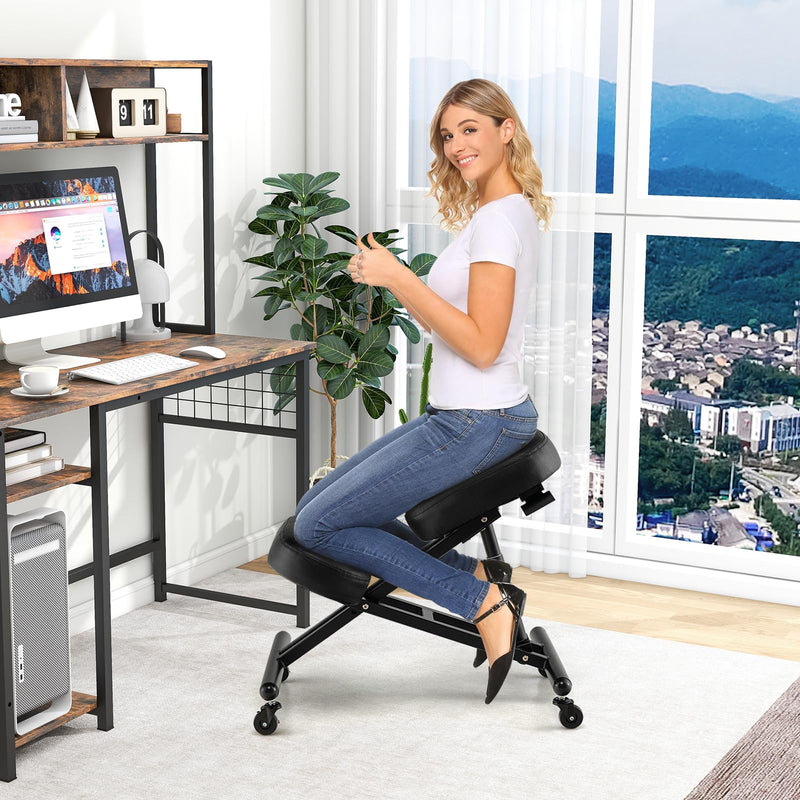 KOMFOTT Ergonomic Kneeling Chair, Posture Chair for Desk with Cushion for Back Pain Relief