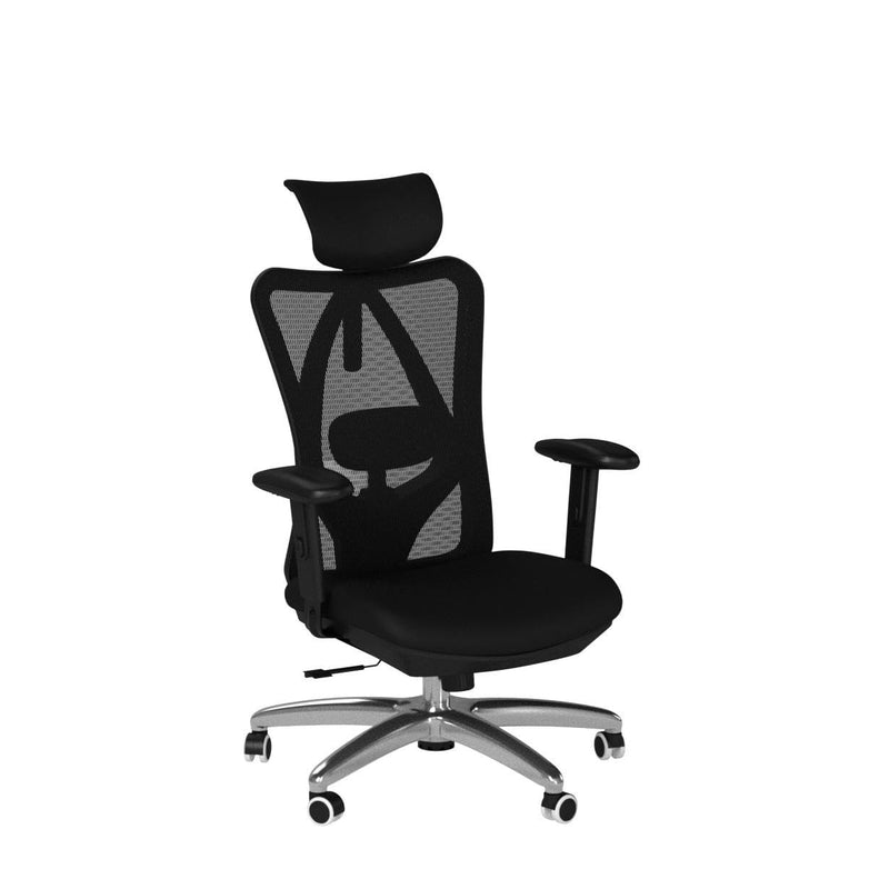 KOMFOTT Ergonomic Office Chair, Mesh Office Chair with Adjustable Headrest, Tilt-Down Backrest Mesh Adjustable High Back Office Chair