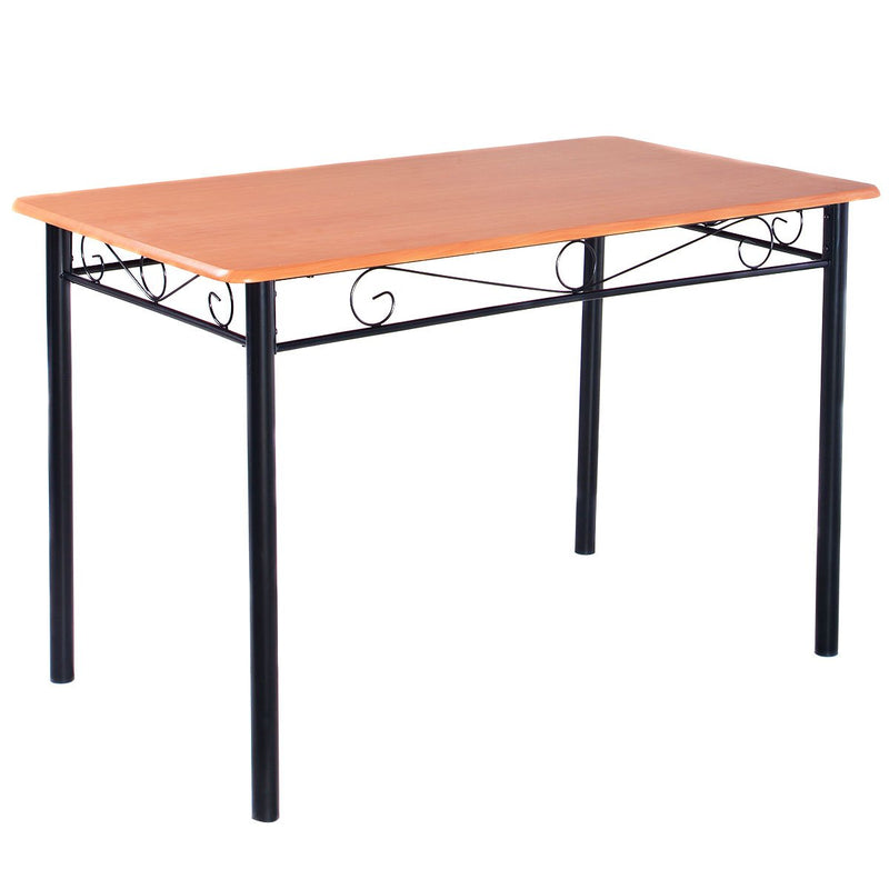 KOMFOTT Steel Frame Dining Set Table and Chairs, Kitchen Modern Furniture Bistro Wood