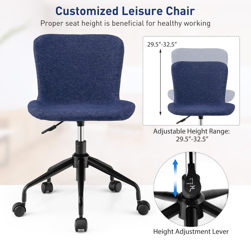 KOMFOTT Home Office Chair with Wheels, Mid-Back Swivel Computer Chair