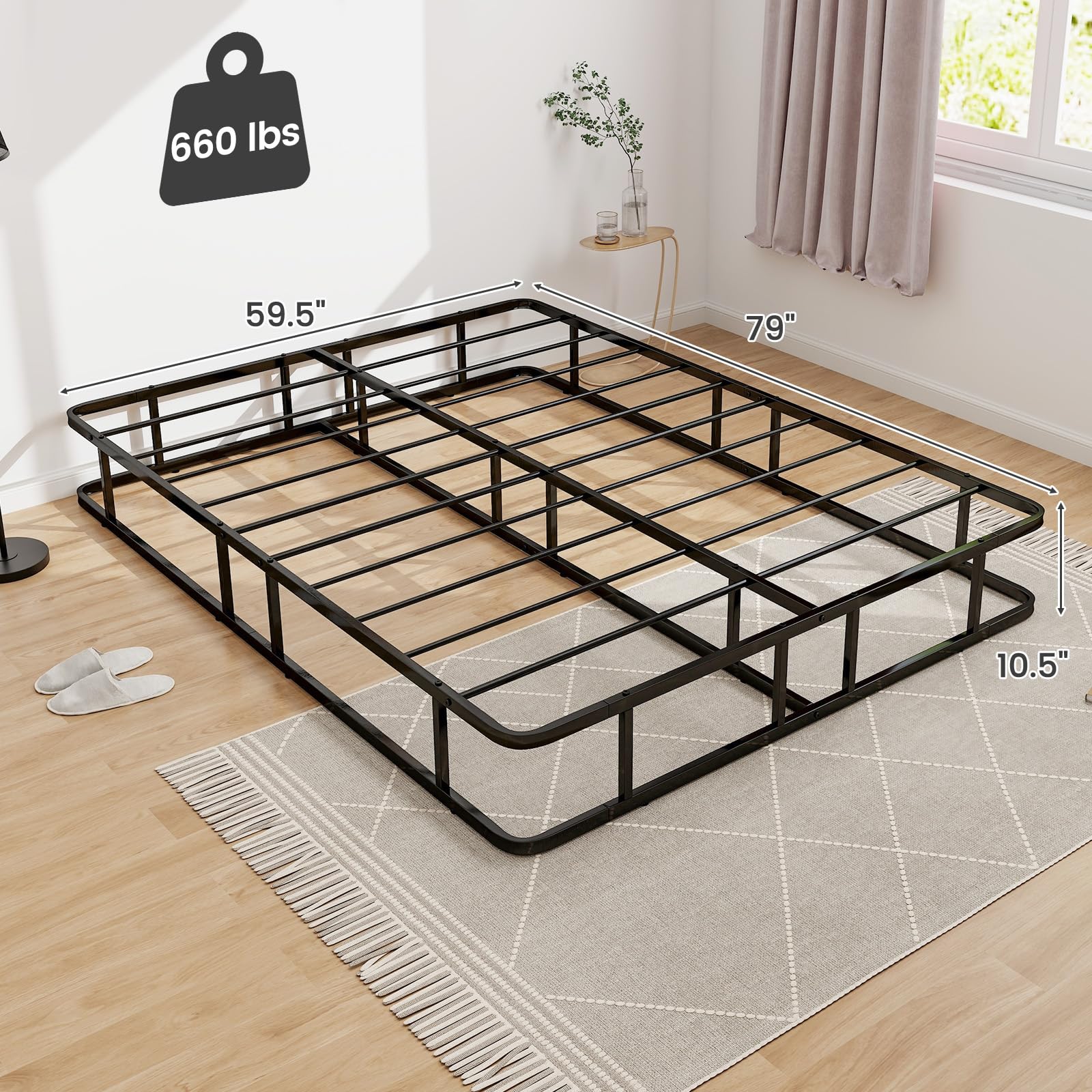 KOMFOTT Queen Size Metal Platform Bed Frame